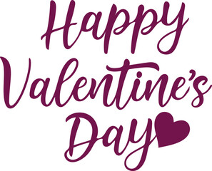 Valentines Day Calligraphy Banner with Heart.