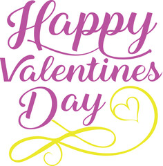 Valentines Day Calligraphy Banner with Heart.