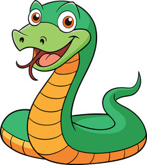 Fototapeta premium cartoon snake vector art illustration on a white background