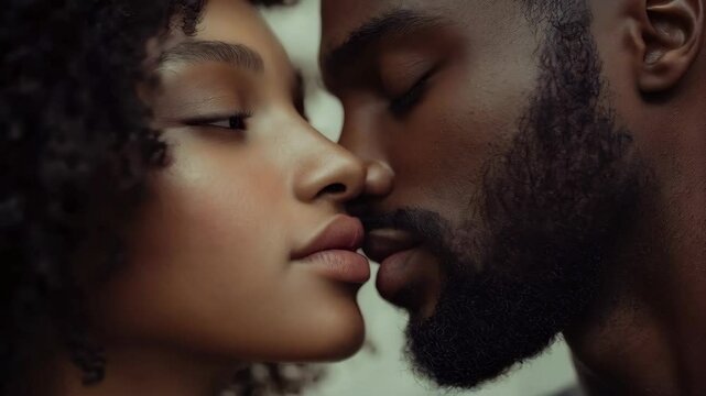 Intimate romantic moment between a close couple expressing love