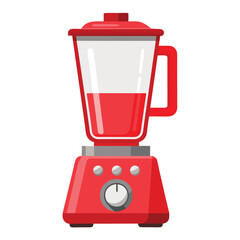 Red Electric Blender Vector Illustration - Cartoon, Clipart, Line Art Design.eps