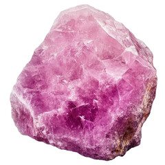 Fototapeta premium Beautiful pink stone with translucent qualities resting on a transparent background, Pink color stone on a transparent background Stone
