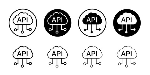 Cloud API icon Vector logo set flat