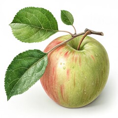  apple with leaf isolated on white