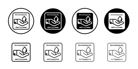 dermatologically tested icon Vector logo set flat