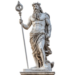 Poseidon statue at Venice Italy showcasing elaborate craftsmanship in a vibrant cultural setting, Poseidon statue at Venice Italy isolated on White background
