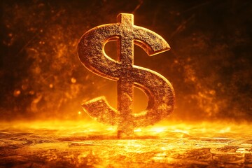 Currency symbol on fire