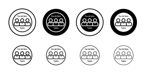 for all skin types icon Vector logo set flat