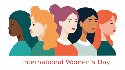 Female diverse faces of different ethnicity poster.