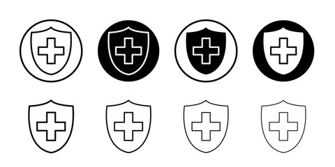 Health insurance icon Vector logo set flat