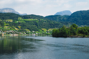 Picturesque fjords in Norway in summer 