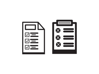 set of paper document and clipboard icon thin line style. quality control, Checkmark business concept. clipboard document page with check mark, pencil icon. vector illustration.