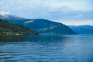 Picturesque fjords in Norway in summer 