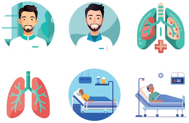 Fototapeta premium Doctor's Medicine Bundle: Diagnosis and Treatment Collection Stickers