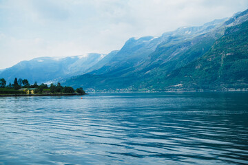 Picturesque fjords in Norway in summer 