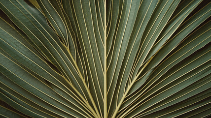 Macro close-up of a leaf's texture with vibrant green hues and detailed veins. High-resolution, sharp focus highlights intricate details, creating a photo-realistic and natural volumetric appea