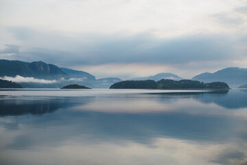 Picturesque fjords in Norway in summer 