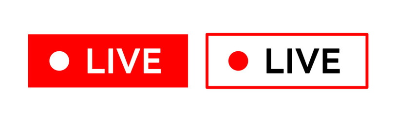 Live icon streaming button, Online stream, Vector illustration