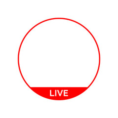 Live icon streaming button, Online stream, Vector illustration