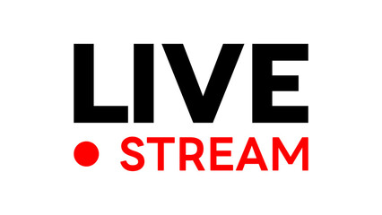 Fototapeta premium Live icon streaming button, Online stream, Vector illustration
