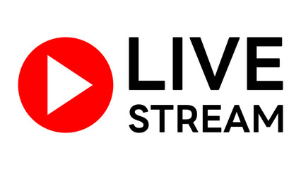 Live icon streaming button, Online stream, Vector illustration