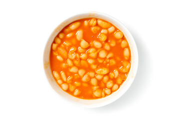 bean soup in  bowl isolated on white