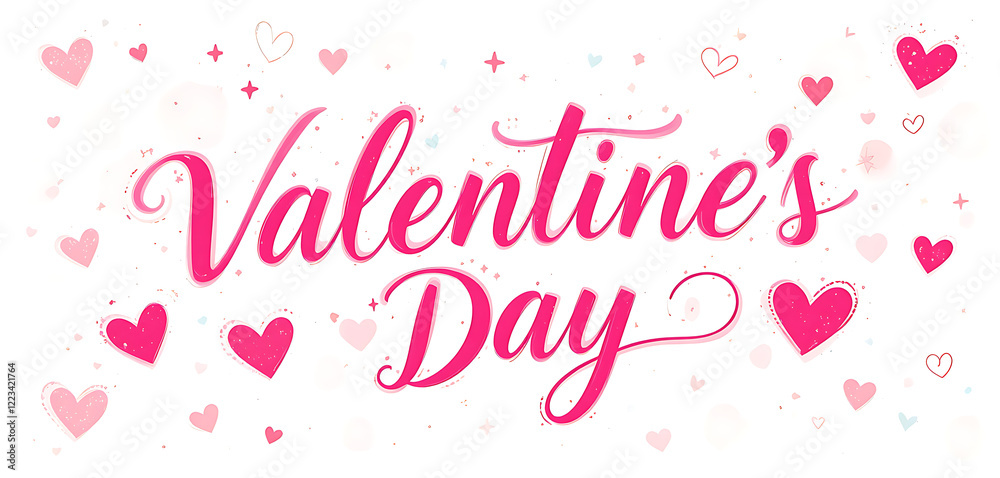 Fototapete lettering happy valentines day banner. valentines day greeting card template with typography text ha