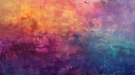 Obraz premium Abstract Rainbow Oil Painting Textured Background, Combining Rich, Bold Colors and Brush Strokes to Create a Captivating and Artistic Display Full of Vibrancy and Depth