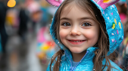 Fototapeta premium Children Dressed As Bunnies, Participating In An Easter Celebration