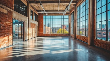 Sunlit Industrial Loft Space With Large Windows