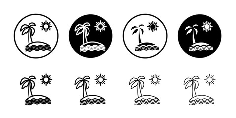 Summer holiday icon Vector logo set flat