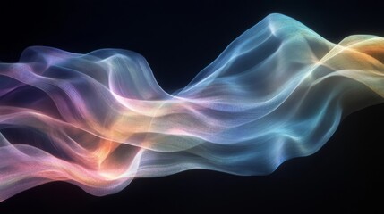 Obraz premium Abstract Colorful Flowing Wave Digital Art Background Design Pastel Elegant Smooth Texture Swirling Modern Artistic Glowing Light Vibrant Energy 