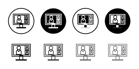 Video conference icon Vector logo set flat