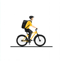 Naklejka premium Riding Bicycle Isolated