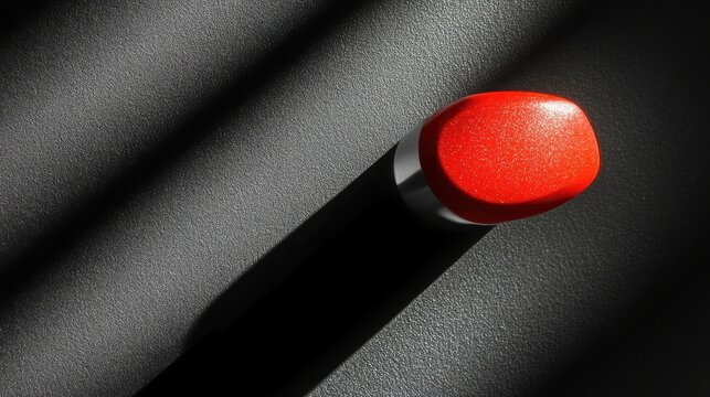 Bold Red Lipstick on Dark Background with Dramatic Shadows