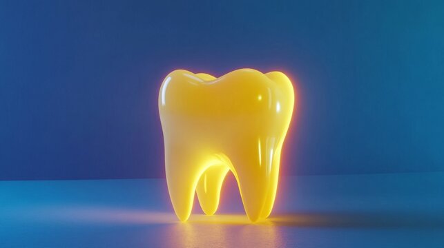 yellow tooth with light effects