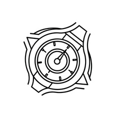 A bold and luxurious logo design for a watch company, showcasing an abstract watch face with clean geometric lines and premium typography for a sophisticated look.