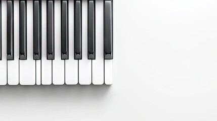 Musical keys arranged on a piano create a calming atmosphere for creative expression and practice in a well-lit space
