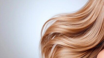 Fototapeta premium Long blonde hair flowing, beauty shot, studio background, haircare ad