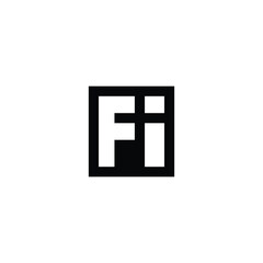 Obraz premium Elegant Alphabet Monogram IF FI Logo with Abstract Design
