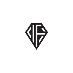 Clean and Creative IF FI Diamond Initials Monogram Logo Design