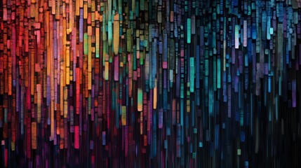 Obraz premium Abstract Colorful Vertical Stripes Digital Art Background Texture Design Modern Vibrant Hues Rich Deep Shades Intense Gradient Pattern Seamless 