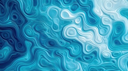 Abstract Blue Swirling Liquid Marble Pattern Design