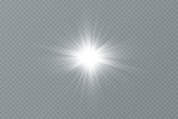 A bright flash of light.shine.