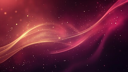 Obraz premium Abstract Golden Waves Across a Dark Red Background