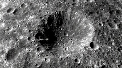Close Up View of a Cratered Lunar Surface