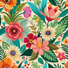 Seamless vector floral background.