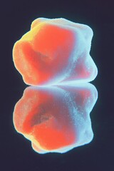 colourful abstract bitmap style gem stone crystal, with reflections on dark background