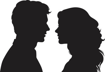 silhouette of a couple, vector