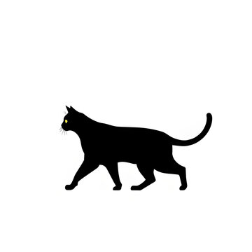 recommend clip art: A cat pet animal detailed graphic Walking Cat Silhouette 